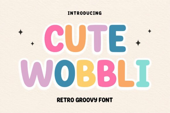 Cute Wobbli: The Retro Groovy Font with Playful Charm