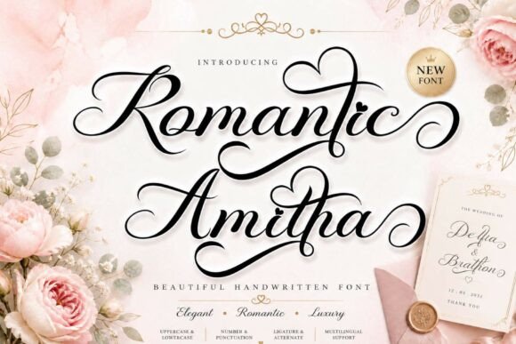 Romantic Amitha: The Elegant Handwritten Font for Modern Creatives