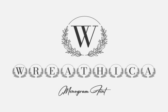 Wreathica Monogram: Crafting Elegance with a Laurel Frame